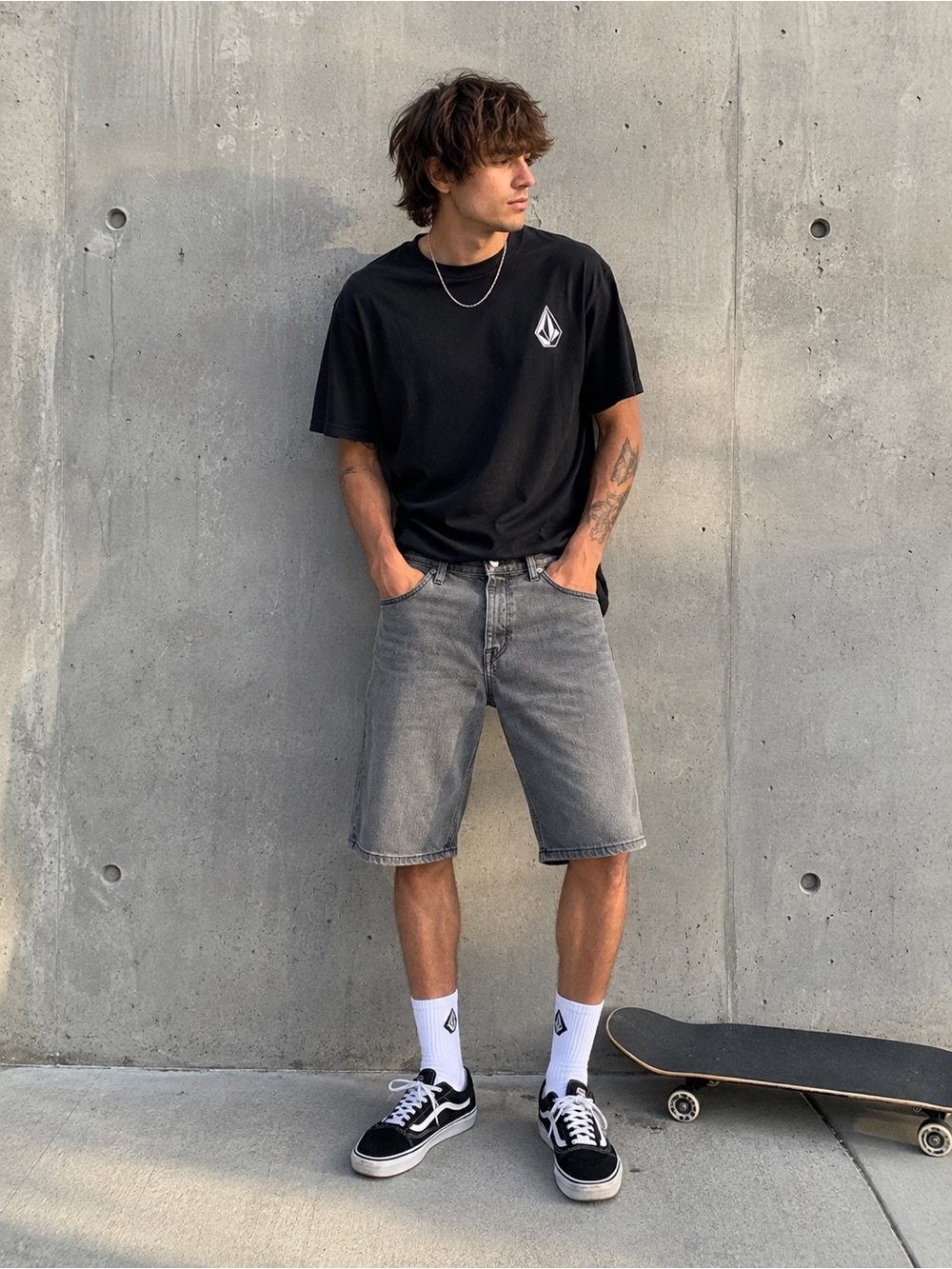 Volcom Vorta Slim Straight Jeans Men’s 33 Gray Stretch Denim Skate Y2K
